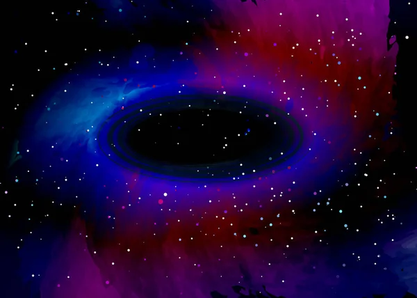 Чорна Діра Над Зоряним Полем Відкритому Космосі Абстрактний Фон Всесвіту — стоковий вектор