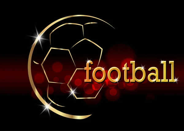 Football Championship Banner Vector Illustration Abstract Golden Soccer Ball Your — Stock Vector