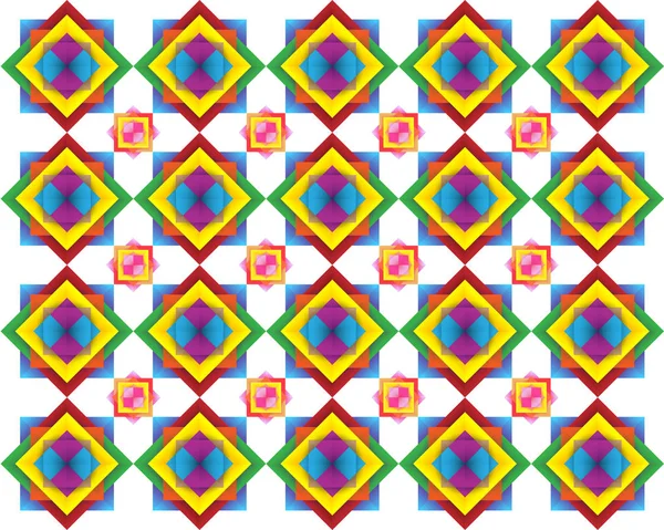 Retro Fliesen Muster Inspiriert Islamische Geometrische Mehrfarbigkeit Kunst Des Papierfaltens — Stockvektor