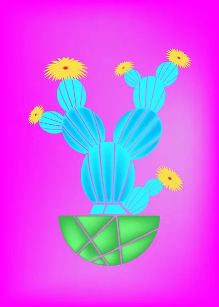 Cactus Fashion Decorontwerp Minimale Stillife Trendy Bright Kleuren Kleurrijke Mood — Stockvector