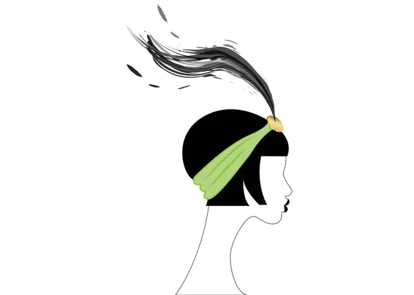 Flapper Girl Femme Rétro Vingtaine Design Invitation Fête Rétro Avec — Image vectorielle