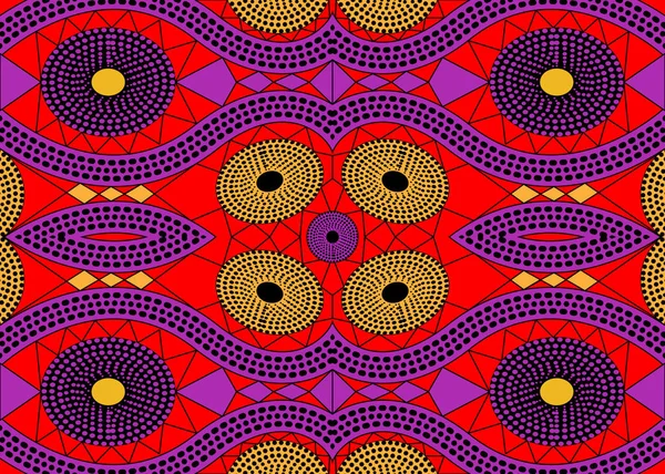 African Print Fabric Ethnic Handmade Ornament Your Design Ethnic Tribal — Stock Vector