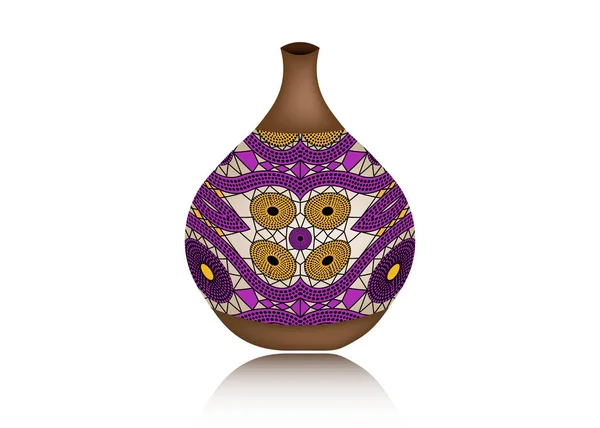 Borraccia Calabash Disegno Logo Colorato Vaso Ceramica Autentico Simbolo Dell — Vettoriale Stock
