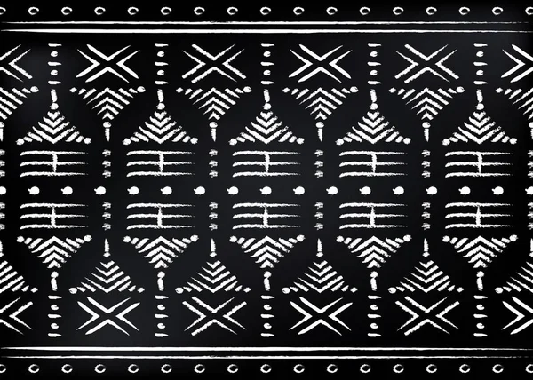 Tecido de impressão africano, ornamento artesanal étnico para o seu design, motivos de padrão tribal elementos geométricos. Textura vetorial, afro têxtil estilo de moda Ancara. Vestido de envoltório Pareo, tapete batik Mali —  Vetores de Stock