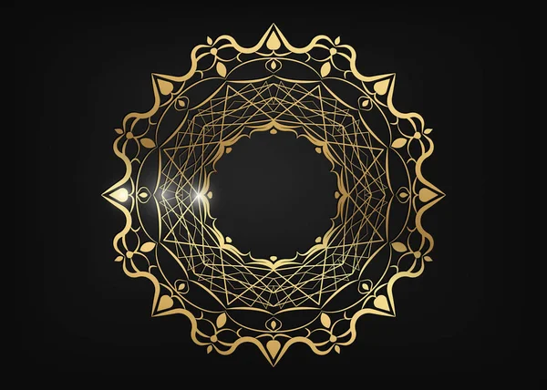 Decoratieve Ronde Gouden Frame Voor Design Met Laser Gesneden Ornament — Stockvector