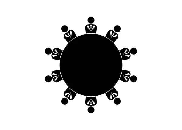 Logotipo Del Equipo Diez Personas Concepto Grupo Personas Que Encuentran — Vector de stock