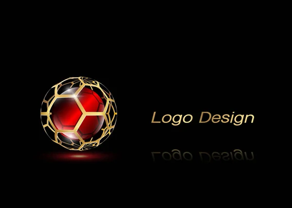 Gold Logo Design Denne Logoen Egnet Globale Selskaper Verdensteknologier Media – stockvektor