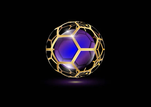 Gold Logo Design Logo Suitable Global Company World Technologies Media — Stock Vector