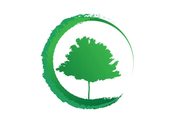 Силуэт Векторного Чёрного Клена Зеленая Экология Органическая Ферма Дизайн Вектор — стоковый вектор