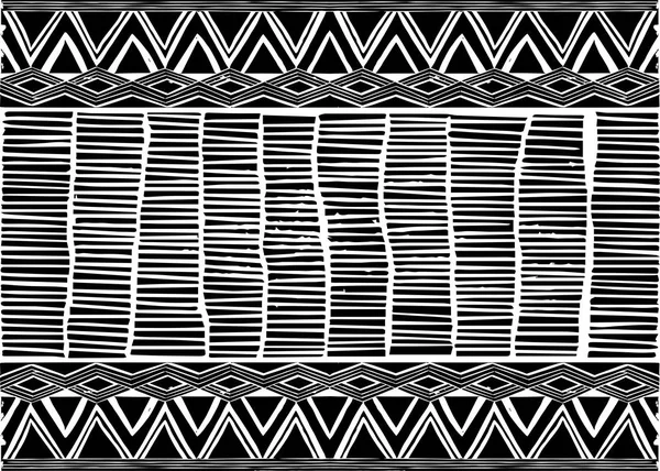 Tejido estampado africano, ornamento étnico hecho a mano para su diseño, motivos de patrón tribal elementos geométricos. Textura vectorial, afro textil estilo de moda Ankara. Vestido de abrigo pareo, batik alfombra de Malí — Vector de stock