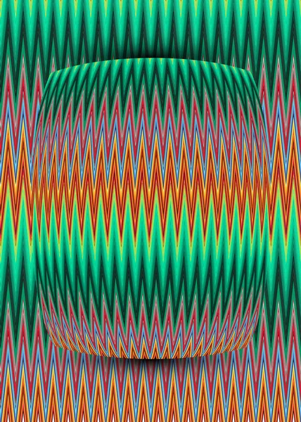 Boule de fil, motif zig zag tricoté géométrique abstrait multicolore, illustration vectorielle — Image vectorielle