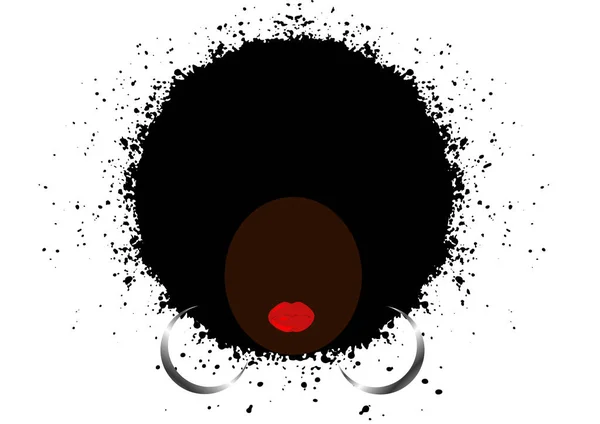 Afro Curly Conceito Estilo Cabelo Retrato Africano Mulheres Pele Escura — Vetor de Stock