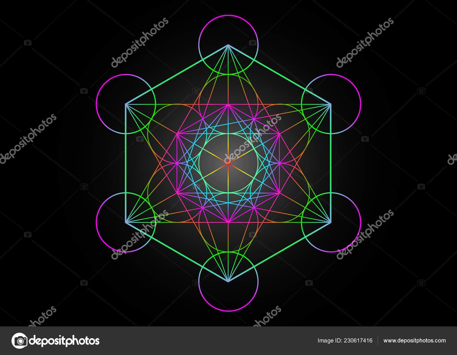 Cubo Metatron Flor Colorida Vida Geometria Sagrada Elemento Gráfico  Ilustração Stock Vector by ©robin_ph 230617416