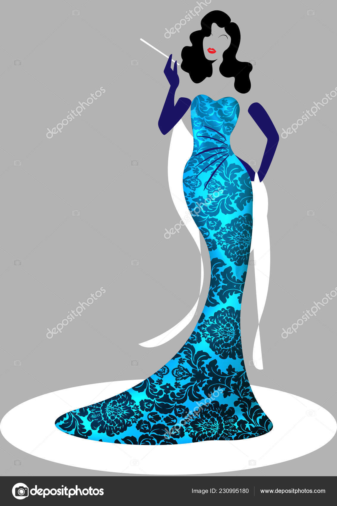 Shop Logo Fashion Woman Colorful Silhouette Diva Company Brand