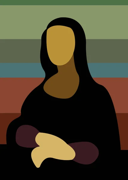 Vector Abstracte Portret Van Vrouw Mona Lisa Stijl Renaissance Portret — Stockvector