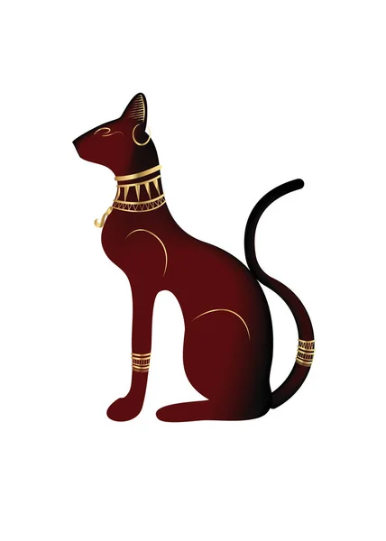 이집트 고양이 Bastet 이집트 파라오 프로필 일러스트 — 스톡 벡터