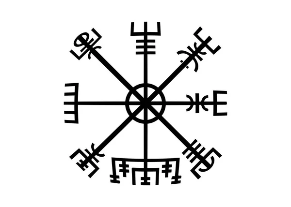 Декодування Стародавніх Символи Norsemen Vegvisir Вікінг Компас Вікінги Використовували Багато — стоковий вектор