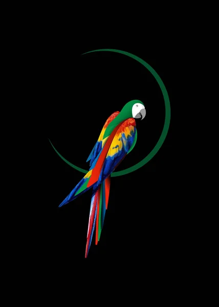 Parrot Logo Idea Design Beautiful Scarlet Macaw Bird Natural Color — Stock Vector