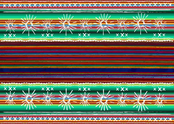 Bordado Étnico Mexicano Patrón Étnico Arte Tribal Manta Mexicana Colorida — Vector de stock