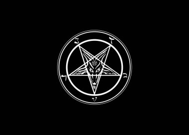 The Sigil of Baphomet original Goat Pentagram, vector isolated or black background  clipart