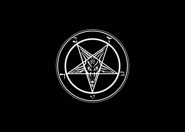 Sigil Baphomet Original Goat Pentagram Вектор Изолирован Черный Фон — стоковый вектор