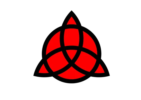 Logotipo Geométrico Triquetra Nudo Trinitario Símbolo Wiccan Para Protección Nudo — Vector de stock
