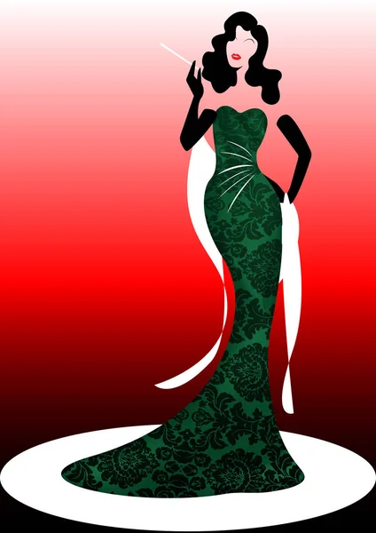 Магазин Логотипа Модницы Красочный Силуэт Дивы Дизайн Бренда Компании Красивая — стоковый вектор