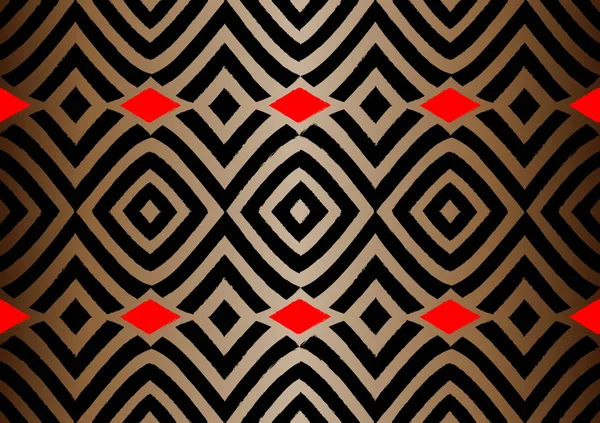 Tissu imprimé africain, ornement ethnique fait main pour votre design, motifs tribaux éléments géométriques. Texture vectorielle, textile afro style mode Ankara. Robe Pareo, tapis batik du Mali — Image vectorielle