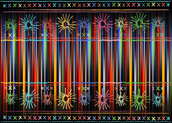 Bordado Étnico Mexicano Patrón Étnico Arte Tribal Manta Mexicana Colorida — Vector de stock