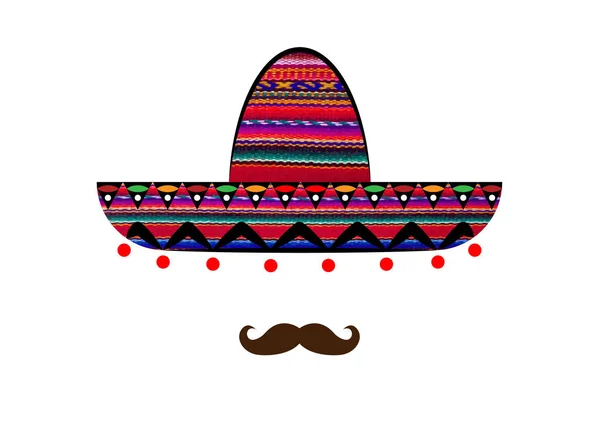 Sombrero e bigode ícone modelo, vetor isolado —  Vetores de Stock