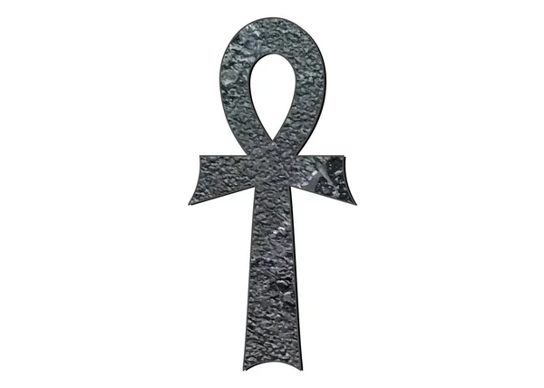 A cruz de metal ankh egípcio. Ilustração vetorial. Cruzeiro antigo símbolo religioso egípcio. Os antigos egípcios usaram o Ankh como um símbolo para a vida eterna. Ícone vetorial isolado ou branco — Vetor de Stock