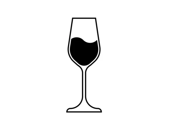 Винна скляна ікона, логотип Винного скла, скляна ікона Векторна ілюстрація мистецтва ізольований або білий фон — стоковий вектор
