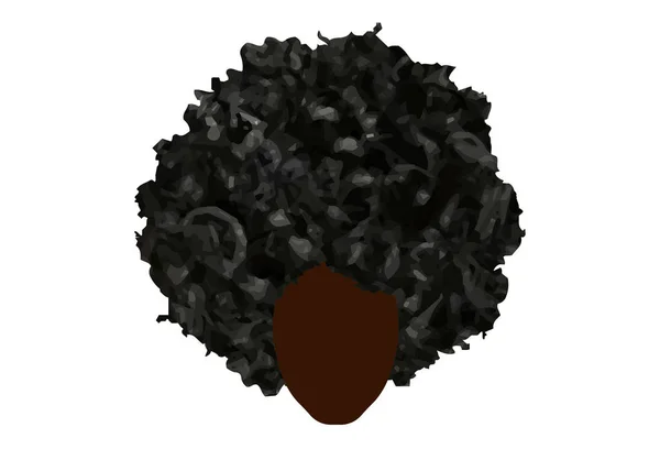 Cabello afro rizado, mujeres africanas retrato, cara femenina de piel oscura con pelo rizado afro, concepto de estilo de pelo étnico tradicional, vector aislado o fondo blanco — Vector de stock