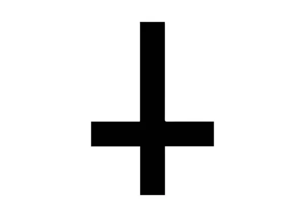 Das Kreuz des Heiligen Petrus oder Petruskreuzes ist ein umgekehrtes lateinisches Kreuz, das traditionell als christliches Symbol verwendet wird, aber in jüngster Zeit auch als antichristliches Symbol verwendet wird. Vektor isoliert auf weiß — Stockvektor