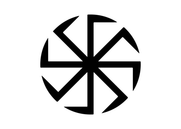 Kolovrat, the swastika or sauwastika is a geometrical figure and an ancient religious icon in the cultures of Eurasia. It is used as a symbol of divinity and spirituality in Indian religions. Isolated