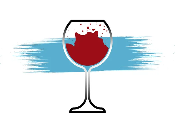 Red Wine Glass Icon, Wineglass logo, Glassware Icon Vector Art Illustration isolated or white background — Stock Vector