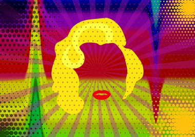 Floransa, İtalya - 10.10.2018 : Marilyn Monroe vektör portresi, pop art tarzı 