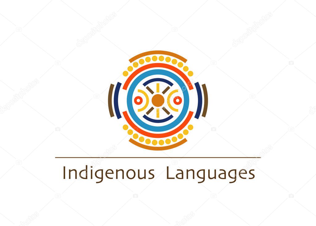 vector logo indigenous languages concept, isolated on white background 