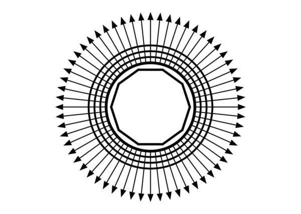 放射学图，拉迪西娅·德辛普格纳多。具有十进制、清洁和价化的特点，更多地转向物理和材料平面，有四个圆。孤立 — 图库矢量图片