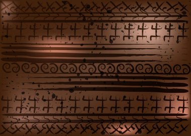 Afrika Baskı kumaş, tasarım için etnik el yapımı süs, Etnik ve kabile motifleri geometrik elemanları. Vektör doku, afro tekstil Ankara moda tarzı. Pareo şal elbise, batik halı tarzı