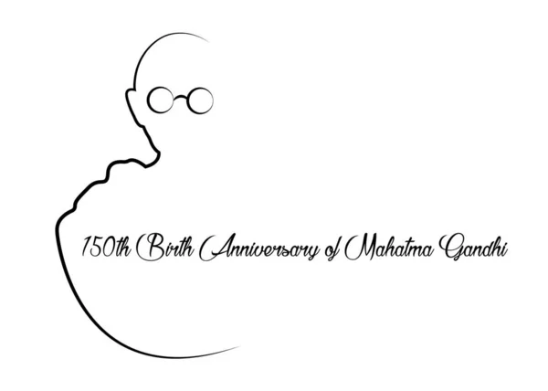 150th Birth Anniversary of Mahatma Gandhi, single line sketch creative vector illustration for 2nd October Gandhi Jayanti with nice and beautiful design, vector isolated on white background — Stock Vector