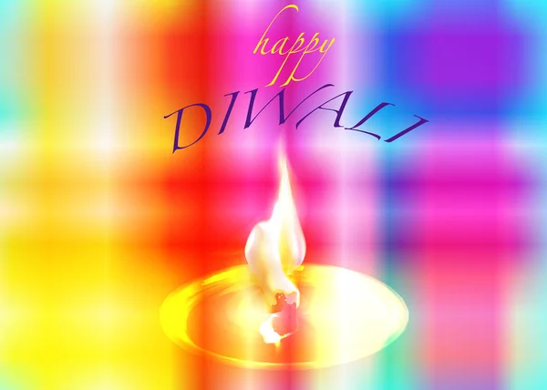 Feliz Diwali. Festival tradicional indio Antecedentes de colores indios con lámpara ardiente, ilustración vectorial — Vector de stock