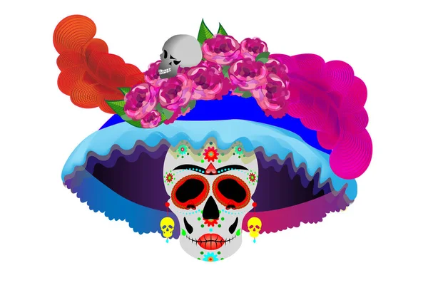 Catrina La Calavera. Catrina est un personnage de la culture populaire mexicaine qui représente la mort et fait partie de l'imaginaire collectif qui se réfère à la célébration de la Journée des Morts — Image vectorielle