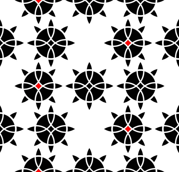 Celtic symbol seamless ornament interlaced tape. Sacred flower black ornament isolated on white background — Stock Vector