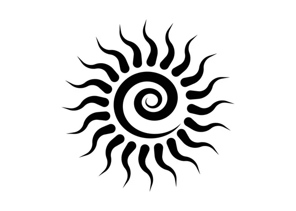 Black Tribal Sun Tattoo Sonnenrad Symbol Značka Slunečního Kola Starověký — Stockový vektor