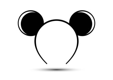 Yuvarlak kulaklar beyaz arkaplanda izole edilmiş fare vektörü 