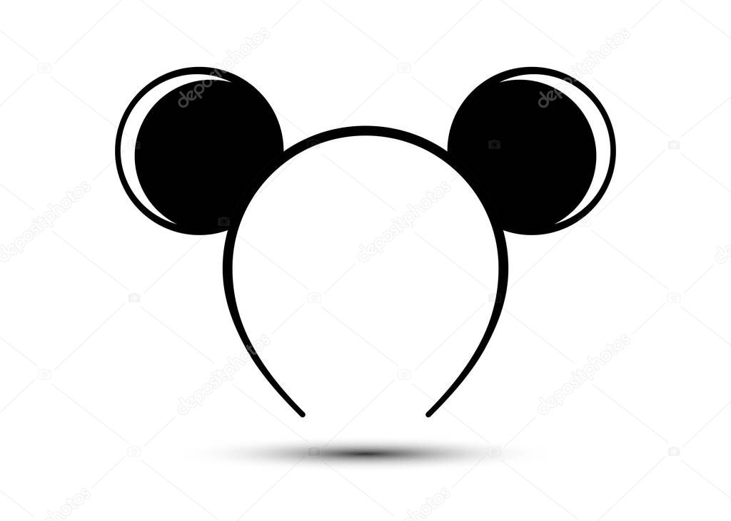 Round ears mask mouse vector isolated on white background