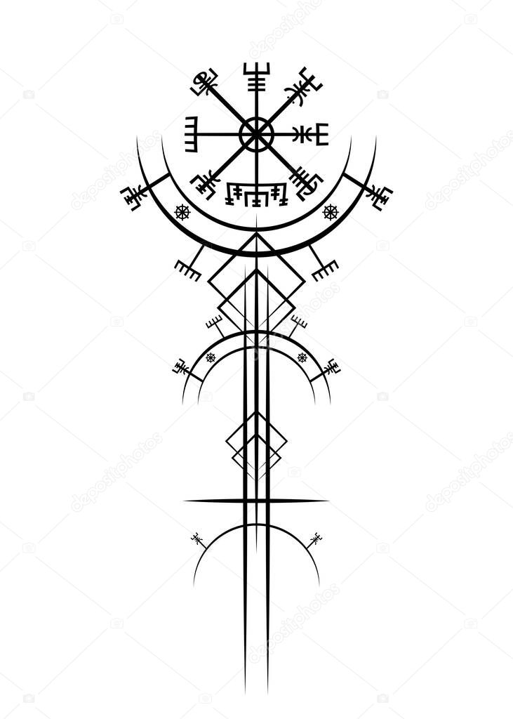 18x18 Classic Filigree Rune Symbol Vegvisir Viking Compass Throw Pillow Retro Viking Runes & Norse Mythology Clothing Co Multicolor 18x18 Classic Filigree Rune Symbol Vegvisir Viking Compass Throw Pillow Retro Viking Runes & Norse Mythology Clothing Co Multicolor