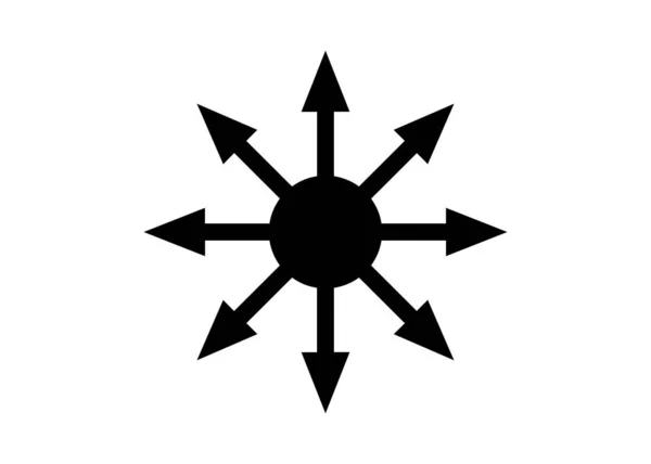 Symbool Van Chaos Vector Geïsoleerd Witte Achtergrond Een Symbool Afkomstig — Stockvector