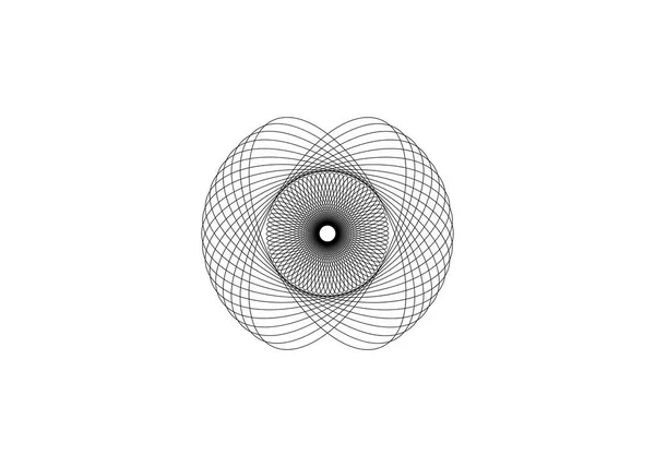 Motifs Graphiques Avec Différentes Courbes Sous Forme Circulaire Comme Une — Image vectorielle